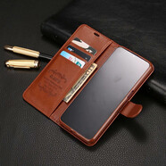 雅尊仕 OPPOR17手機殼翻蓋式oppoR17皮套o(hù)ppoR9s防摔保護(hù)套全包軟殼可插卡男女錢包款 棕色 R17