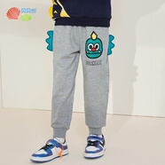 貝貝怡兒童褲子男童休閑褲春秋2022新品男孩寶寶褲子簡(jiǎn)約舒適可愛(ài)卡通 花灰 4歲/身高110cm