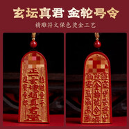 石遍天朱砂五雷號(hào)令吊墜道家飾品金輪號(hào)令項(xiàng)鏈男女本命年吉祥物掛件 帝王砂金輪【金輪】燙金款