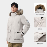 駱駝（CAMEL）【王俊凱同款】戶外羽絨服冬季新款連帽羽絨衣中長(zhǎng)款保暖防風(fēng)外套 AA12264035B，淺卡其，男女同款 3XL