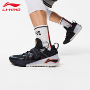 李寧（LI-NING）籃球鞋男春秋款籃球系列中幫減震回彈專業(yè)反伍透氣網(wǎng)面籃球鞋 黑色【BF狂怒】 43
