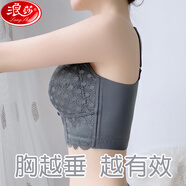 浪莎（LangSha）超大碼文胸薄款調整型聚攏防下垂情人節內衣女大胸顯小側收胸罩