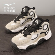 鴻星爾克（ERKE）【斷碼淸倉(cāng)】籃球鞋男鞋戶(hù)外減震耐磨訓(xùn)練球鞋紅星旗艦實(shí)戰(zhàn)球鞋男 淺灰/正白 42