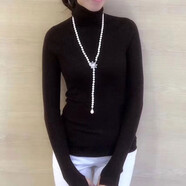 HAAPES女裝專柜官方冬季新款百搭修身高領(lǐng)針織衫毛衣打底衫女 /122黑色高領(lǐng)毛衣 3/M