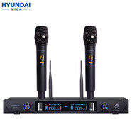 HYUNDAI現(xiàn)代無線話筒 U段無線手持一拖二 KTV婚慶舞臺(tái)演出專用麥克風(fēng) HD-01無線防串頻麥克風(fēng)