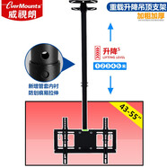 威視朗32-75英寸重載升降式電視機(jī)吊架液晶吊裝掛架海信康佳小米4A華為智慧屏創(chuàng)維三星飛利浦吊頂支架 黑色317ST2(43-55寸)孔距400x400 +延長管(可增長至4.5米)