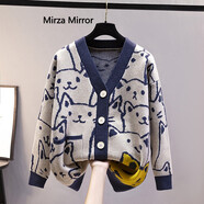 Mirza Mirror針織上衣女洋氣開(kāi)衫2025年秋季新款女士外套韓版毛衣女寬松外穿潮 主圖色 XL