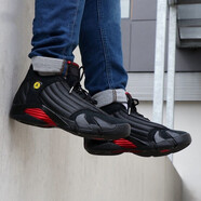 耐克（NIKE）男鞋女鞋 Air Jordan 14 AJ14 運動耐磨減震籃球鞋 487471-487524-003  黑紅 42