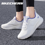 斯凱奇（SKECHERS）女鞋輕質(zhì)高彈跑鞋夏季官網(wǎng)潮流百搭女子運動(dòng)鞋 乳白色-117227 37 /7/240mm