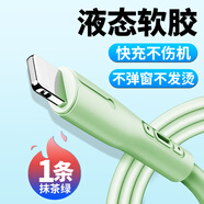 優(yōu)萊格適用于蘋果14數(shù)據(jù)線iPhon11/13快充線手機充電線8plus7P6s通用線12pro/ipad沖電線xr平板x車載單線 抹茶綠【0.5米 一條裝】液態(tài)軟膠/蘋果不彈窗