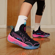 李寧兒童籃球鞋青少年馭帥14?科技男大童高幫減震回彈耐磨籃球運動(dòng)鞋 黑色 37