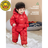 G.DUCKKIDS童裝男童女童連體衣寶寶外出新生兒衣服冬裝 紅色-(可包手包腳) 73cm 充絨量99.5克