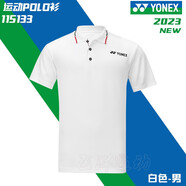 尤尼克斯（YONEX）2023yy羽毛球服英倫風(fēng) 215133 男女情侶運動(dòng)POLO恤連衣裙 男款115133BCR白色 M