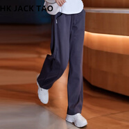 hk jack tao休閑褲女 輕奢潮牌冬季新款美式衛褲垂感休閑運動(dòng)直筒拖地褲子 灰色 S  推薦【85-95斤】