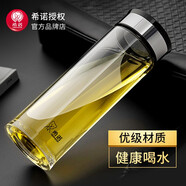 希諾大容量玻璃杯男士單層耐劇烈溫差帶蓋泡茶杯車(chē)載男女水杯防爆防裂 （XN-6907）- 535ml