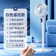 派勞迪電風扇靜音臥室超靜音一級能效【全新升級】2024新款電風扇家用靜 白色-遙控款智能觸控12h智能定