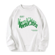 君茵 衛衣女春秋款2023新款女裝字母印花學(xué)生寬松圓領(lǐng)衛衣外套 白色【秋季薄款】【波浪】 L