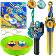 奧迪雙鉆（AULDEY）颶風(fēng)戰魂6劍旋陀螺戰斗王特訓5怒濤龍王劍型發(fā)射器男孩競技套裝 劍旋陀螺雙對戰套裝 654183