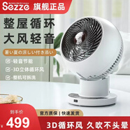 西哲（sezze）日本空氣循環(huán)扇電風(fēng)扇家用智能臺式小型風(fēng)扇迷你渦輪對流扇360°搖頭渦輪風(fēng)扇變頻遙控節(jié)能小風(fēng)扇 DC-181【10檔，上下+左右自動(dòng)搖頭】