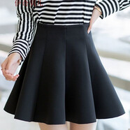半身裙秋冬裙子秋冬jk制服短裙女秋冬2022新款太空棉蓬蓬裙半身裙韓版百褶裙高腰防走光秋冬半身裙新款 黑色 S90-100斤