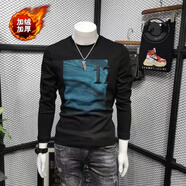 ANDSEEYOU品牌 短袖T恤男夏季男士絲光棉圓領(lǐng)t恤印花潮流修身體恤打底七夕 黑色（加絨款） XL