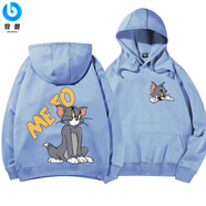 牧獸動(dòng)漫卡通迷日常穿貓和老鼠情侶衛衣男ins春秋季薄款情侶裝秋 A款天藍色貓【連帽】 3XL【薄款】