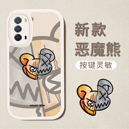 WAIDM IQOO手機殼硅膠愛(ài)酷男女皮紋暴力熊保護套 VIVO iqooneo5se【防摔白】白底惡魔熊