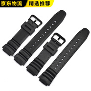 適配卡西歐表帶SGW-500H 400 300 AE-1200 1000W MRW-200配件 黑色黑扣 18mm