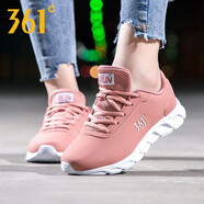 361°女鞋運(yùn)動(dòng)鞋女春夏361度網(wǎng)面防水透氣女士學(xué)生休閑旅游跑步鞋子R 粉泥紅/361度白2211 35