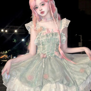唐努烏現貨花仙子Lolita小清新禮服甜美花苞裙洛麗塔公主裙可愛(ài)洋裝 小花仙裙子+拖尾+裙撐 L