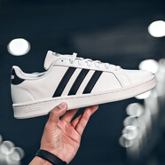 阿迪達斯 （adidas）板鞋男鞋2025秋季新款ENTRAP休閑鞋輕便運動(dòng)鞋透氣NEO小白鞋 F36392白色三條紋 42.5