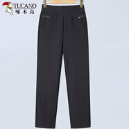 啄木鳥(niǎo)媽媽裝褲子春秋季寬松高腰長(cháng)褲中老年女裝褲外穿老太太奶奶褲Z 1號色灰色(春秋) 4XL (建議135-150斤)