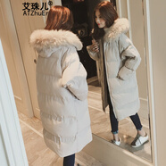 艾珠兒棉服女2024冬季新款棉服外套女冬加厚棉襖中長(zhǎng)款棉衣面包服女 米灰色 L