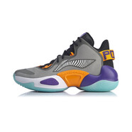 李寧（LI-NING）中國(guó)李寧籃球鞋男鞋新品空襲7李寧云緩震高幫籃球鞋運(yùn)動(dòng)鞋 ABAP067-1凝雪灰/冰橙色 41.5 (260mm) 男