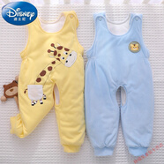迪士尼（Disney）童裝背帶褲嬰兒春款褲子男寶加厚棉褲春春秋季加絨開(kāi)檔不勒肚子男 【超值2條】H820黃+819藍 100 ：2-3歲寶寶