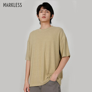 MARKLESST恤男2025夏季寬松圓領(lǐng)短袖男士休閑純色打底衫 TXB3658M 芥末黃 M