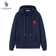 U.S. POLO ASSN.保羅衛衣男春秋長(cháng)袖T恤上衣休閑打底衫衛衣連帽外套 藏青 3XL 