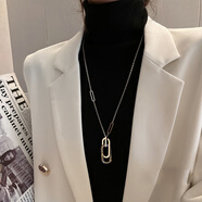 識刻幾何毛衣鏈女長(cháng)款項鏈氣質(zhì)輕奢設計感毛衣裝飾掛件吊墜禮物 金色