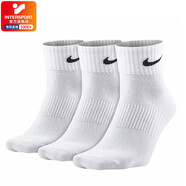 耐克（NIKE）男襪女襪 25新款訓練透氣短中長(cháng)襪快干休閑跑步健身運動(dòng)nike襪子 熱推/簡(jiǎn)約經(jīng)典白色/三雙裝/中襪 L/26-28厘米/42-46碼