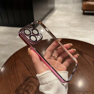 韻寧 【全包鏡頭膜硬殼】高級感超薄透明電鍍適用iphone手機殼蘋果保護殼簡約風新款防摔輕奢高檔款 玫瑰金【進口高品質(zhì)，不掉漆】 iPhone XS Max