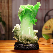 禮之源 招財(cái)玉白菜擺件金蟾工藝品 旺鋪喬遷開業(yè)禮品家居客廳酒柜裝飾品 小號(hào)四季發(fā)財(cái) 長(zhǎng)16寬15高25CM