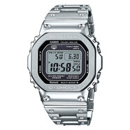 卡西歐（Casio）G-Shock系列男表金色方塊藍(lán)牙六局電波多功能運(yùn)動手表 金屬表帶銀色 B5000D-1