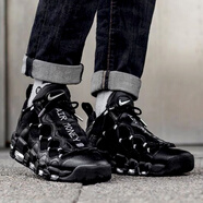 耐克（NIKE）新款男鞋Air More Uptempo 皮蓬AIR MONEY白紅全黑籃球鞋 AJ2998-002 全黑 41