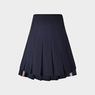 TNOM BIOWHE TB短裙韓版休閑減齡學(xué)院風(fēng)女學(xué)生A字半身裙前短后長(cháng)a字百褶裙 海軍藍 S (0)