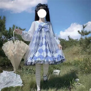 洛麗塔公主裙lolita軟眠眠op夏季可愛熊兔原創(chuàng)裙子洋裝LO裙蘿莉塔日系JSK連衣裙奶fufu 愛麗絲兔姬藍(lán)色op M