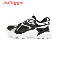 Kappa男女春夏厚底潮流跑鞋低幫透氣舒適老爹鞋K0AW5MC79現貨 黑色/漂白-990A 35