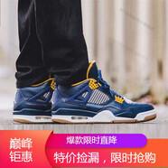 耐克（NIKE）男女鞋 Air Jordan AJ4喬4 黑紅公牛復(fù)刻男女籃球鞋海外直郵 308497-408452-425 午夜藍(lán) 35.5