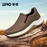 零度尚品Zero男鞋2025夏季新款日常通勤休閑鞋男復古一腳蹬百搭戶外板鞋男 咖啡色 41