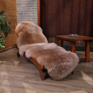 裘億祥（QIU YI XIANG）澳洲羊毛地毯整張羊皮客廳臥室地毯飄窗沙發(fā)毯墊皮毛一體沙發(fā)冬季 豆沙色 皇冠2張羊皮拼接210*75cm