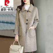 皮爾卡丹（pierre cardin）品牌毛呢外套女2025秋冬新品大號女裝韓版修身氣質(zhì)中長款呢子大衣 常規(guī) 混卡色(款) XL 參考114-127斤
